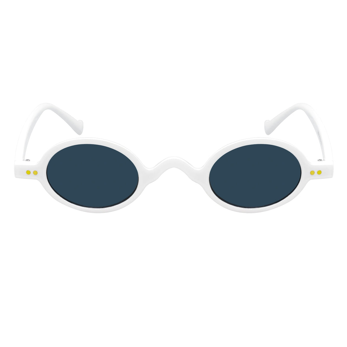 Small Round White Smoke Sunglasses