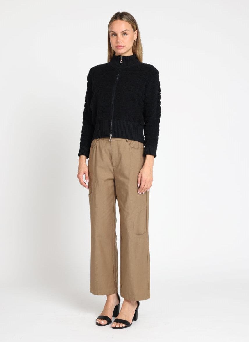 Long Sleeve Textured Zip Up Jacket
