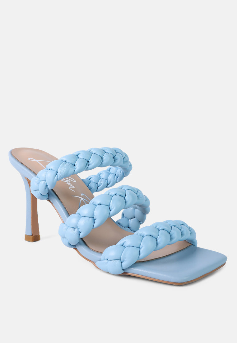 Braided Strap Casual Y2K Heels Open Square Toe