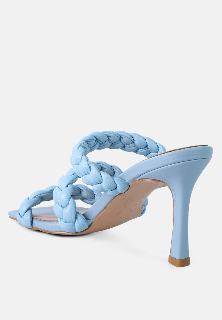 Braided Strap Casual Y2K Heels Open Square Toe