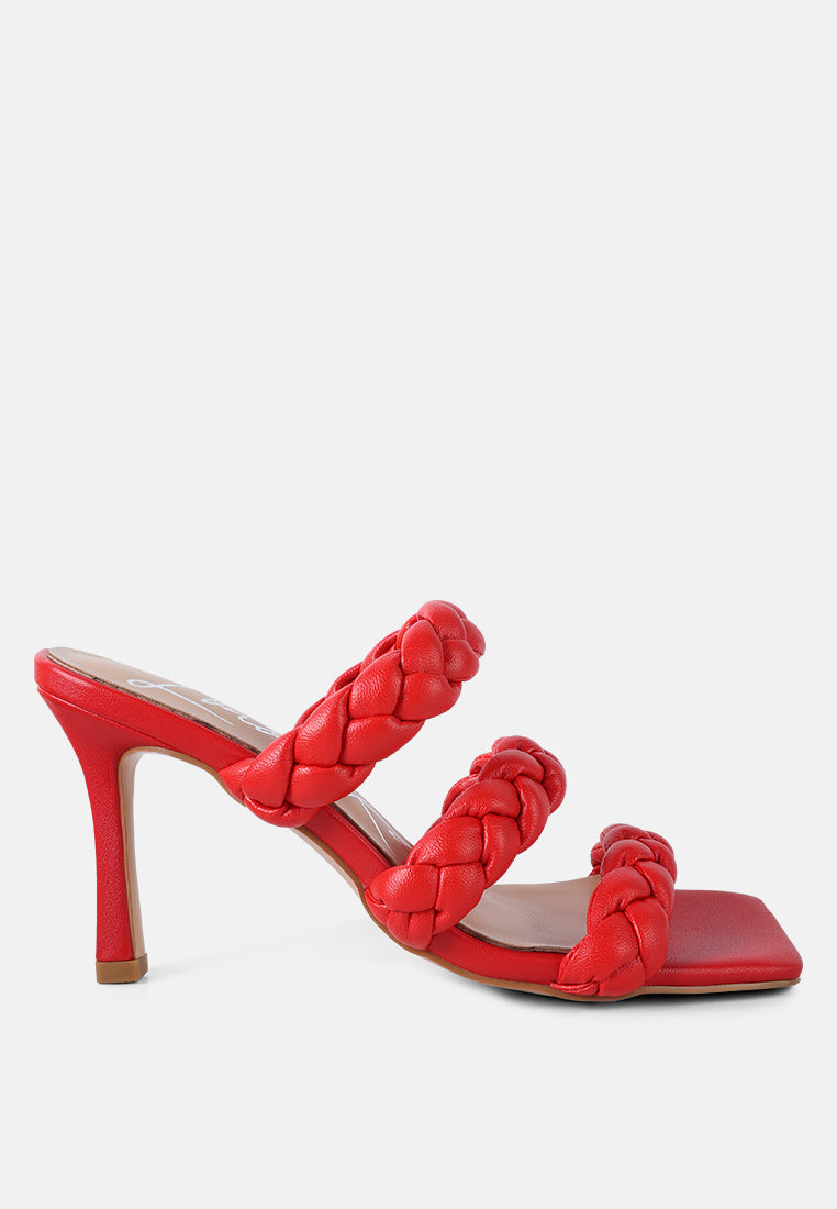 Braided Strap Casual Y2K Heels Open Square Toe