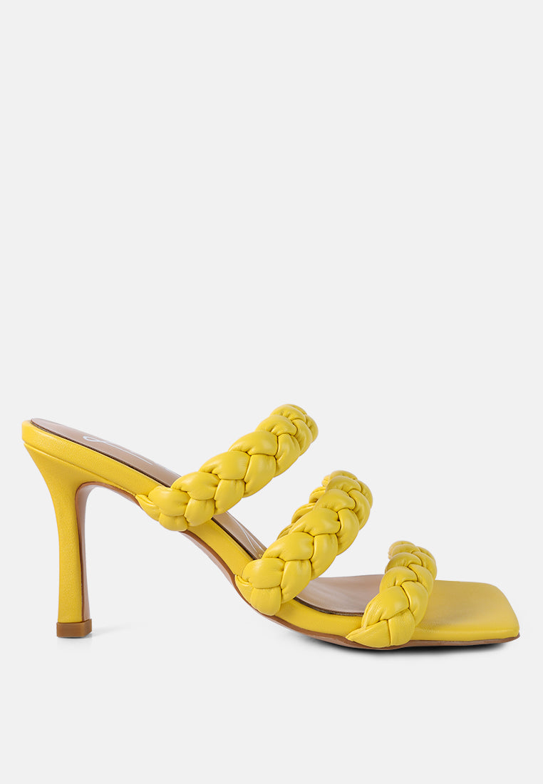Braided Strap Casual Y2K Heels Open Square Toe