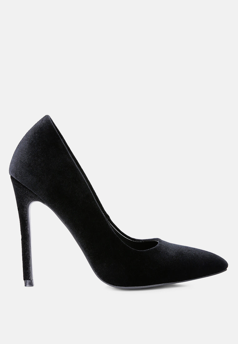 Velvet Stiletto Heel Pumps