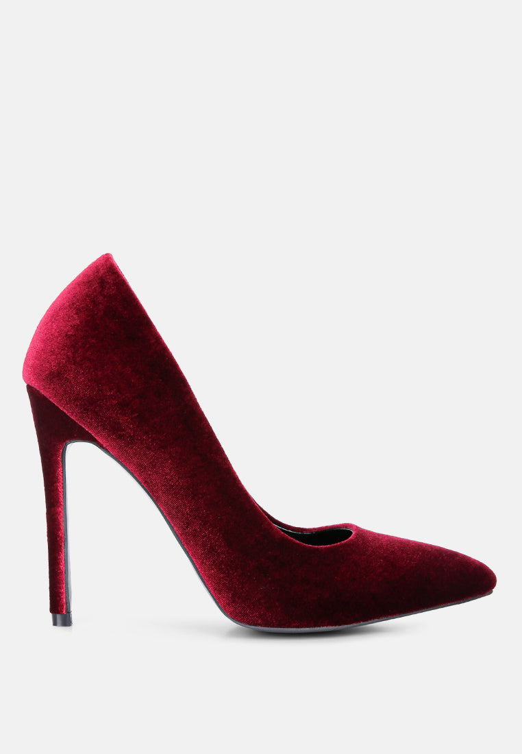 Velvet Stiletto Heel Pumps
