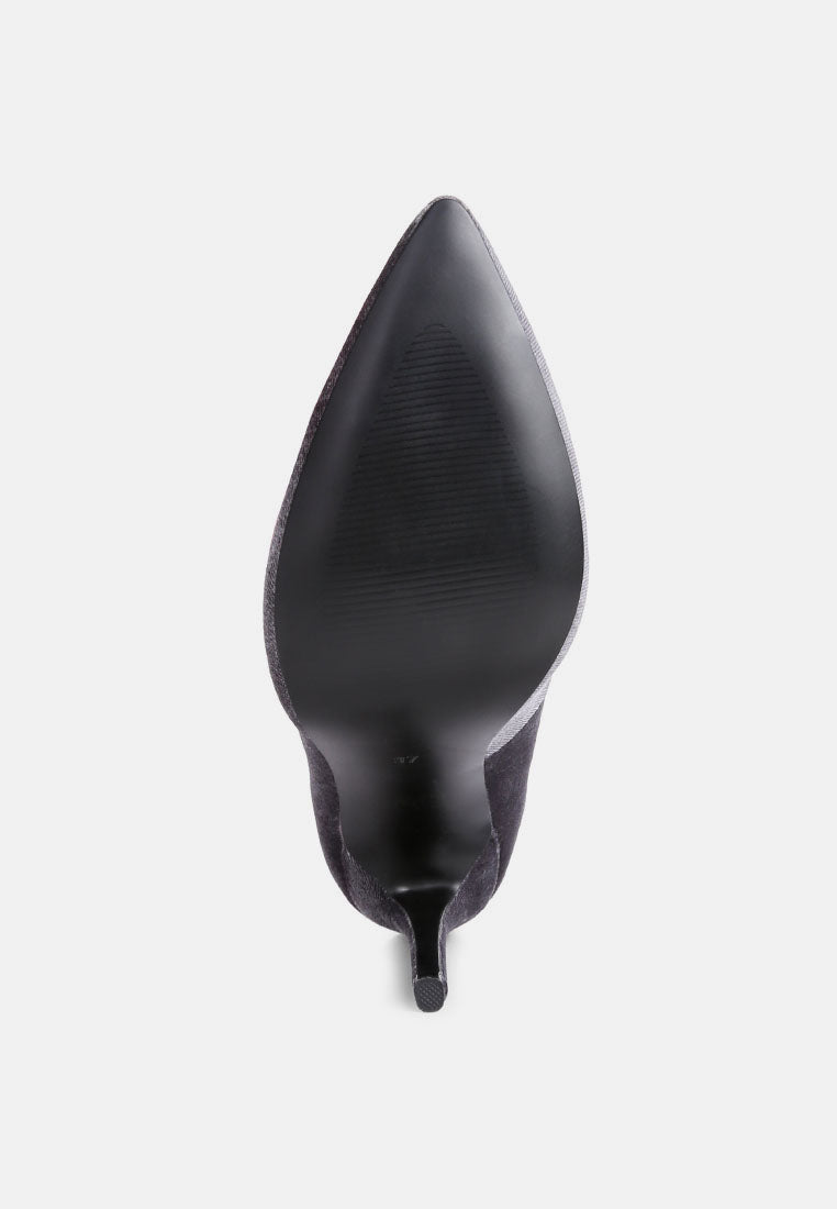 Velvet Stiletto Heel Pumps