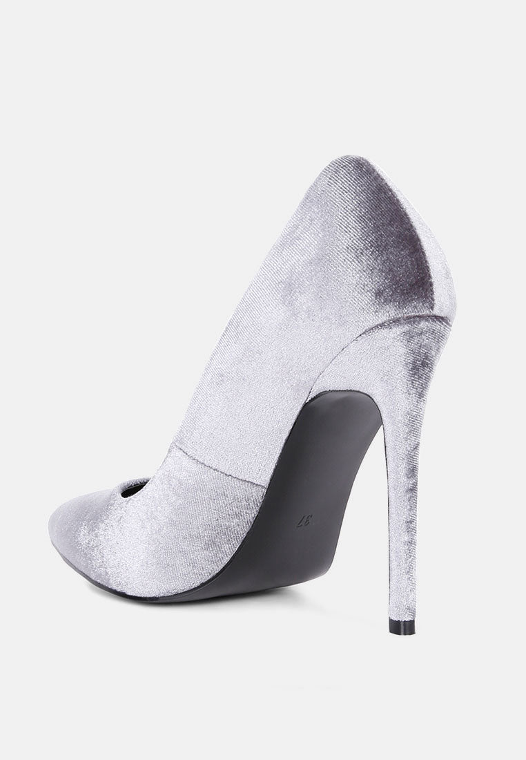 Velvet Stiletto Heel Pumps