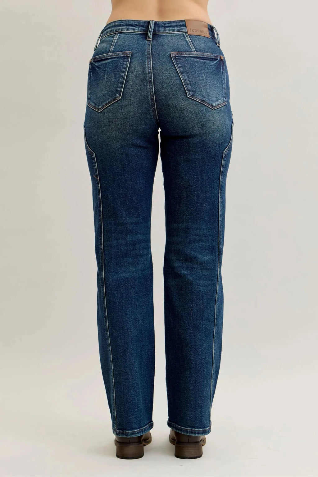 Full Size Seam Detail Straight Leg Jeans Plus Size