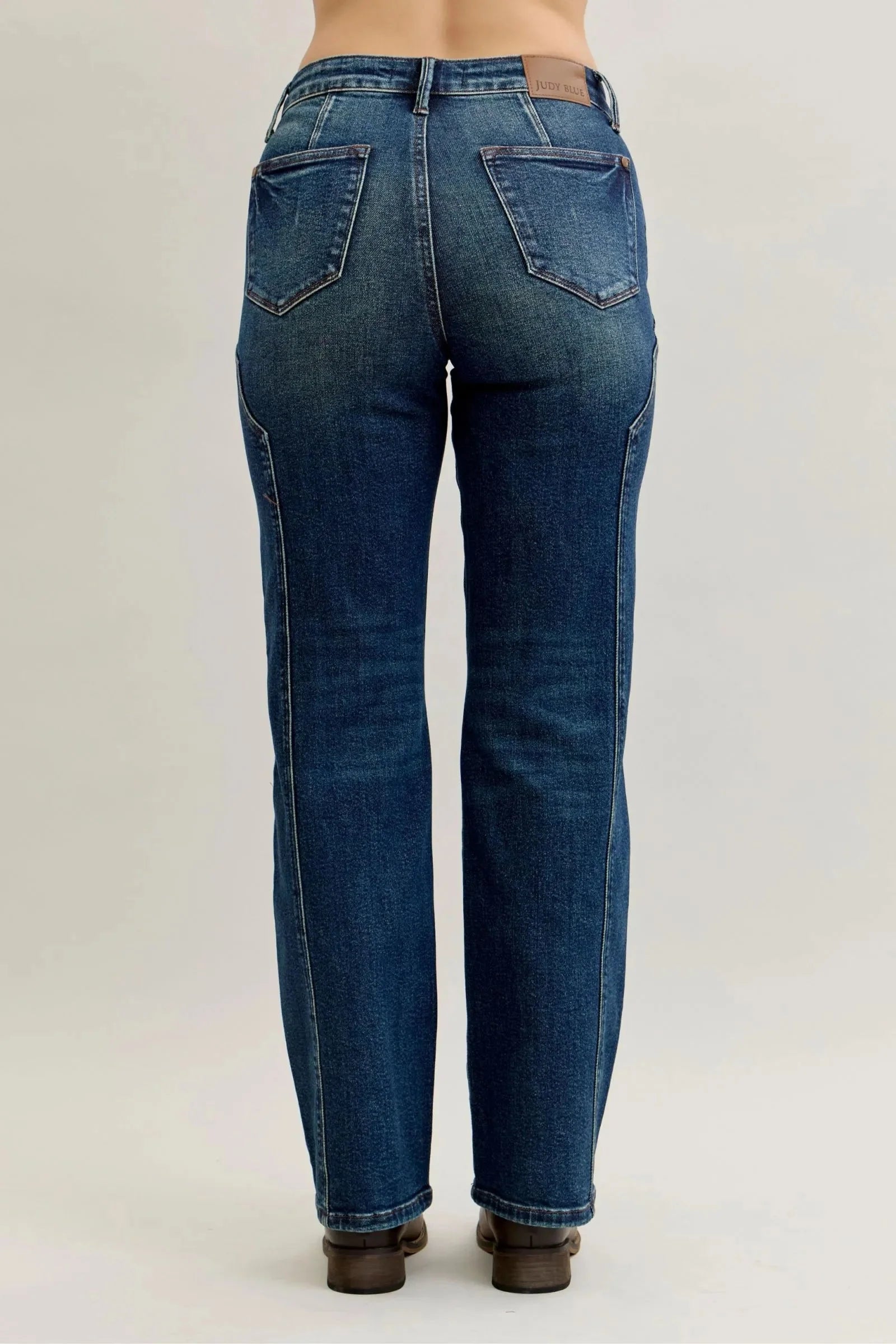 Full Size Seam Detail Straight Leg Jeans Plus Size