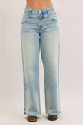 High Waist Column Straight Jeans