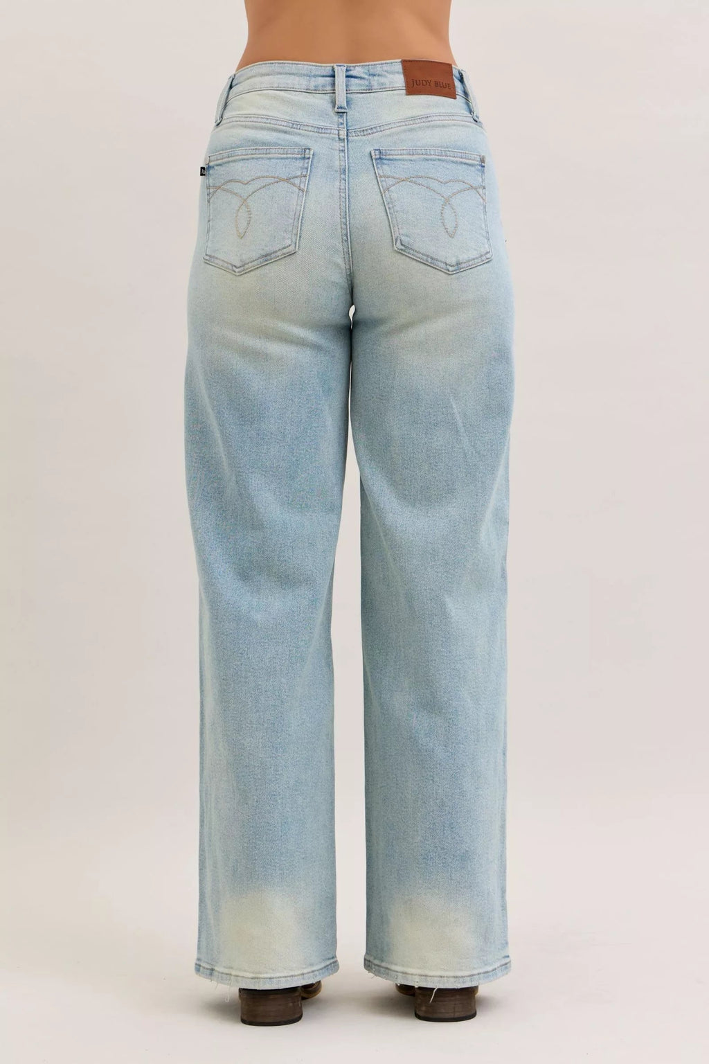 High Waist Column Straight Jeans