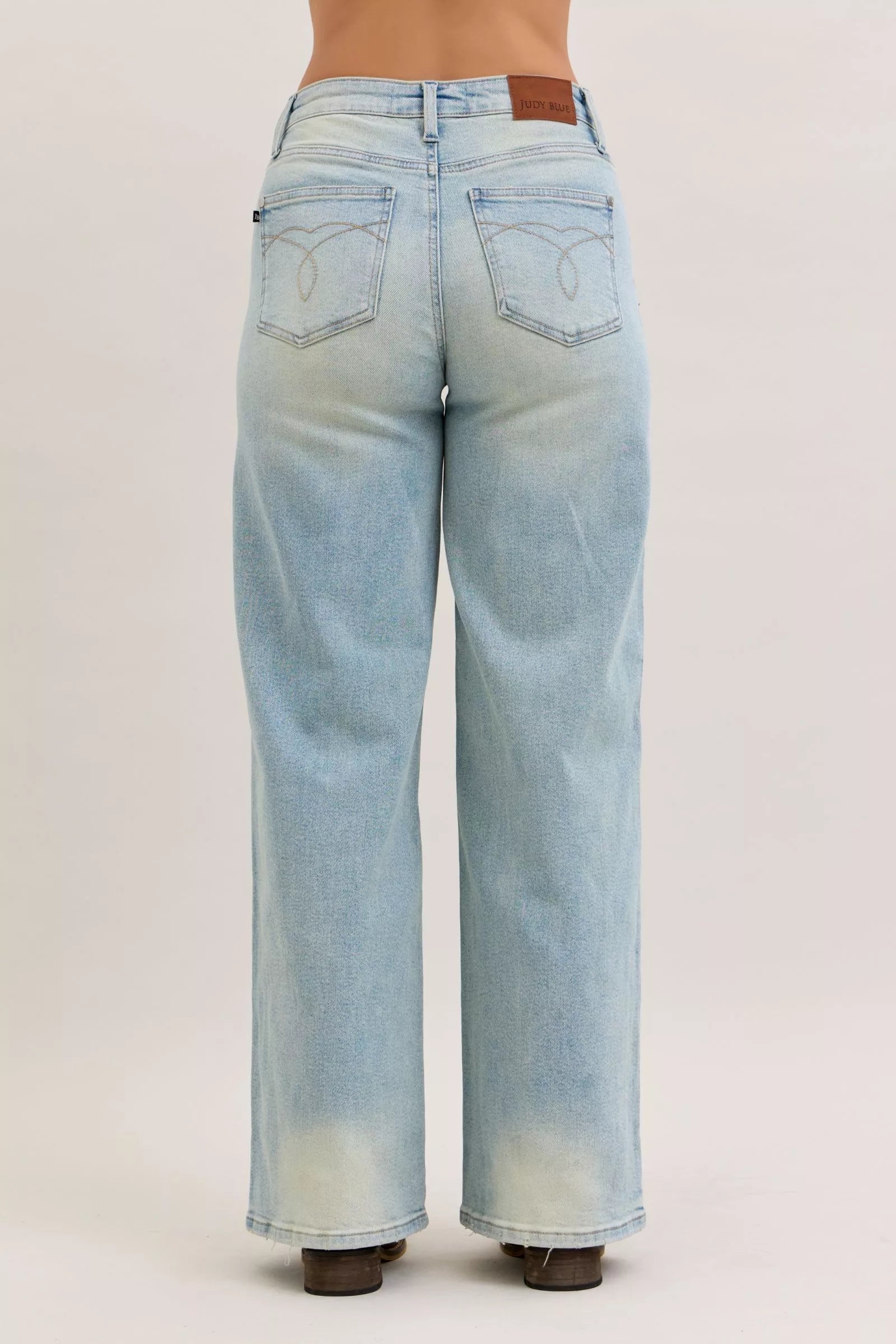 High Waist Column Straight Jeans