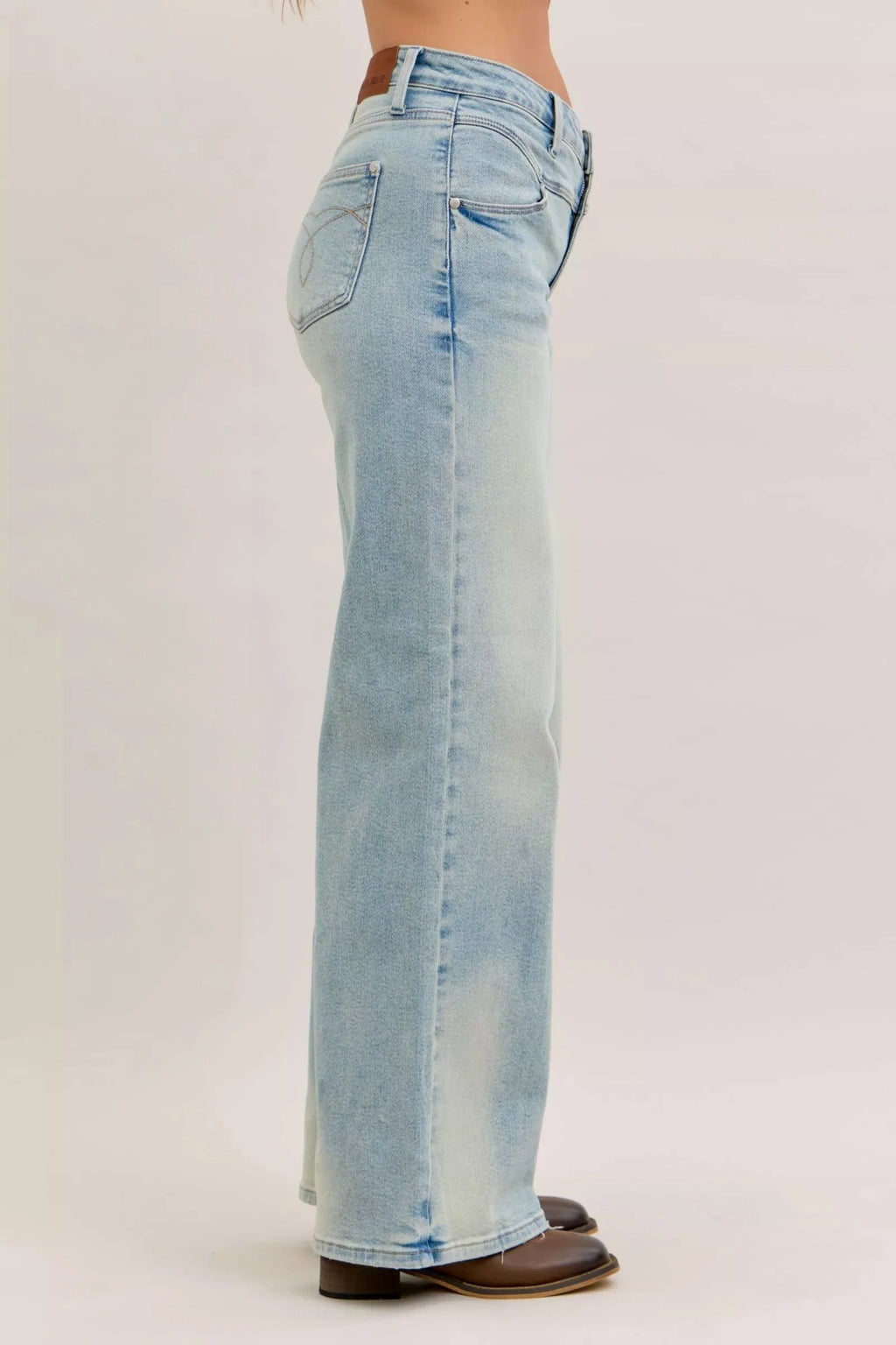 High Waist Column Straight Jeans