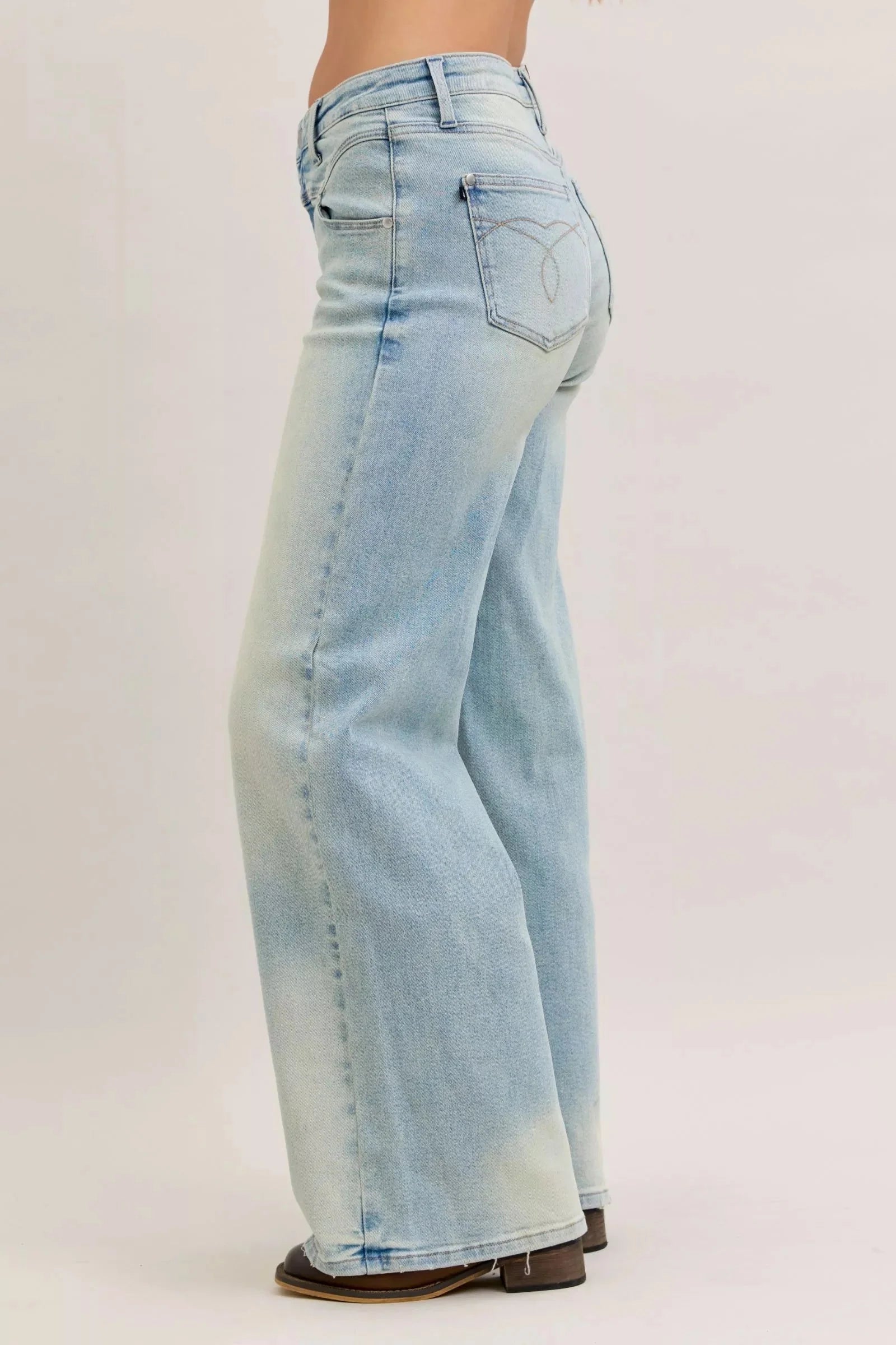 High Waist Column Straight Jeans