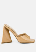 Open Toe Triangular Block Heel Sandals