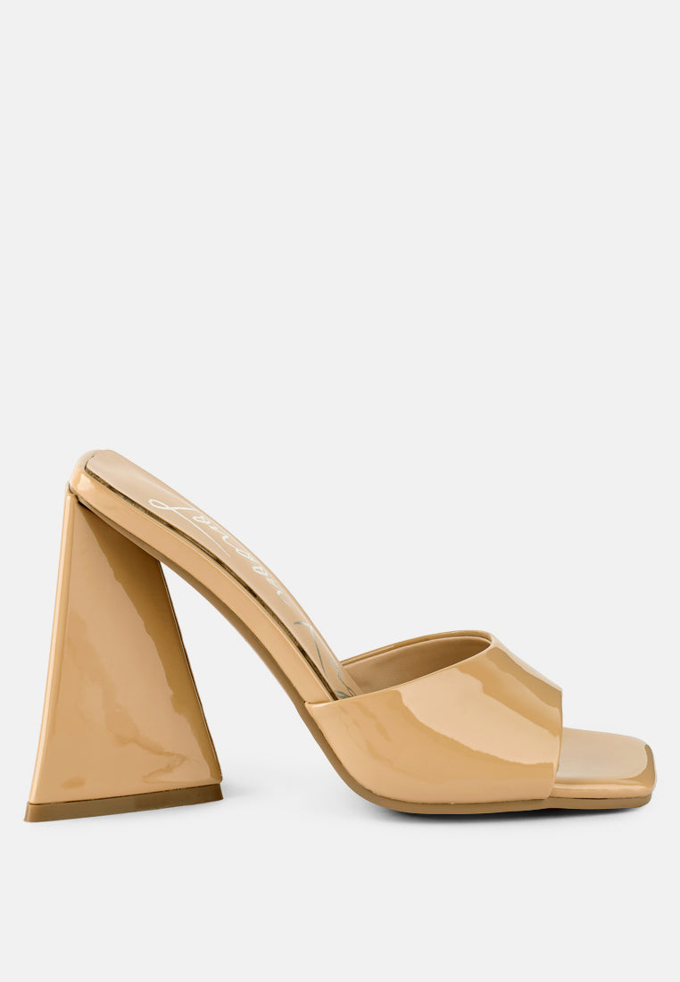 Open Toe Triangular Block Heel Sandals