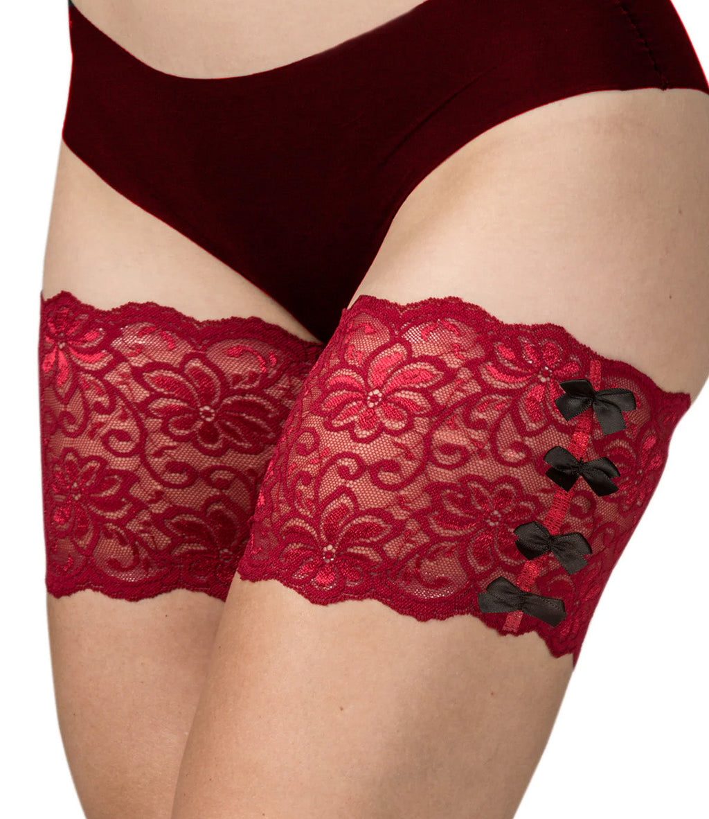 Red Anti-Chafing Thigh Bands | Lace
