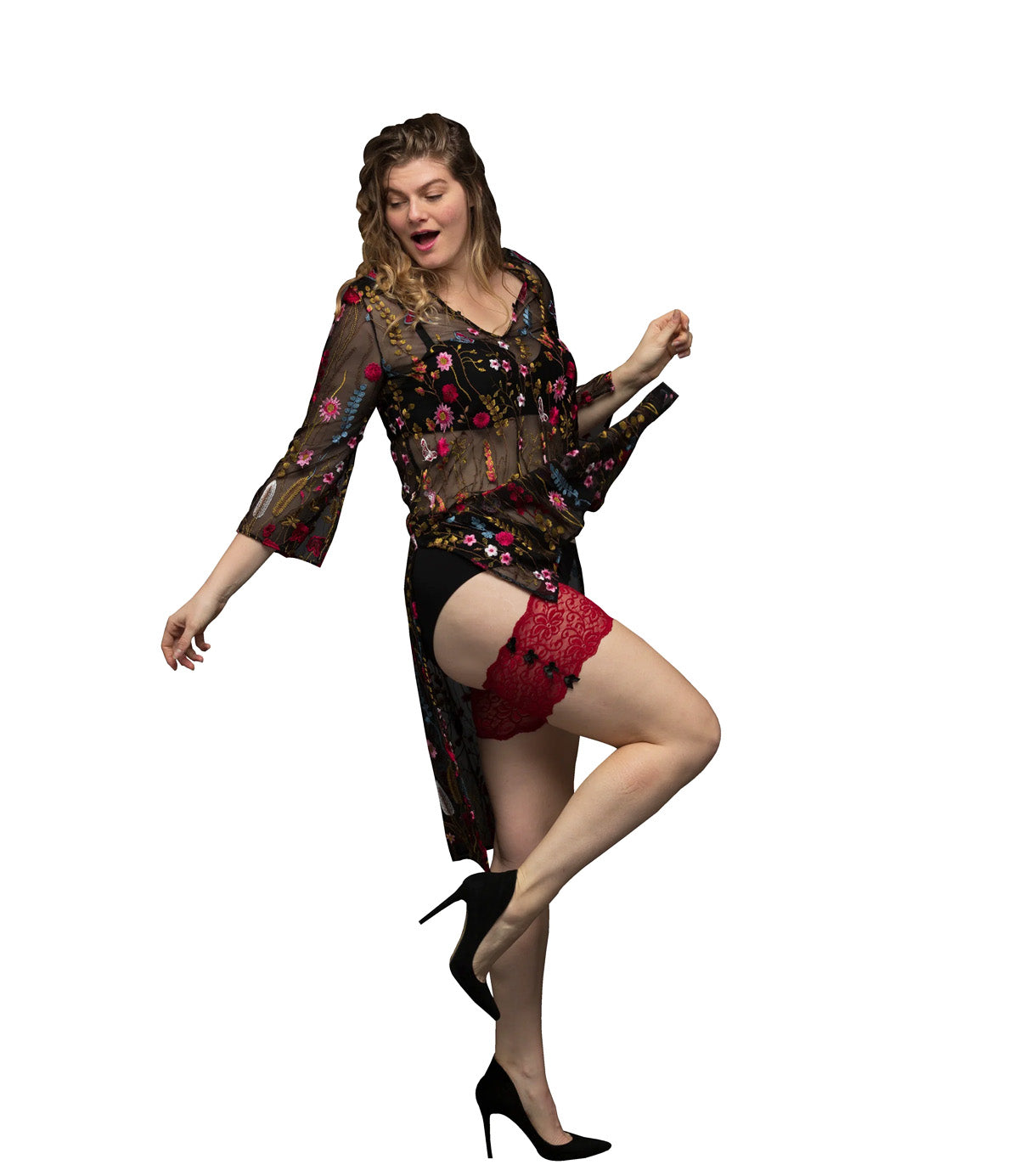 Red Anti-Chafing Thigh Bands | Lace