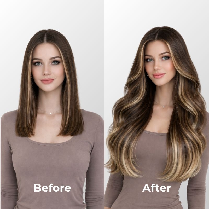 Caramel Blonde Balayage I-Tip Human Hair Extensions (50g-100g)