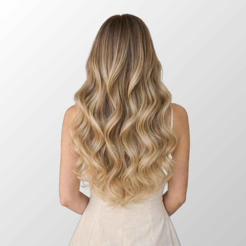 Golden Blonde Highlights (60C+6.2) Classic Clip-In Hair Extensions