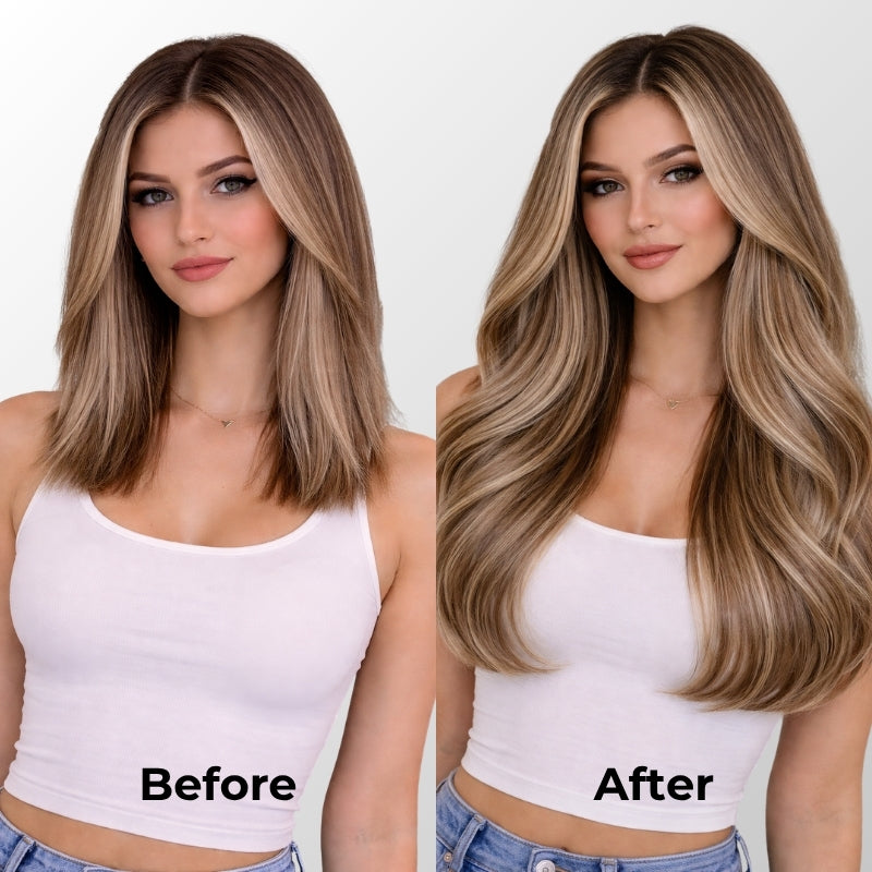 Natural Blonde Balayage (6.2/6C+60C) Classic Clip-In Hair Extensions