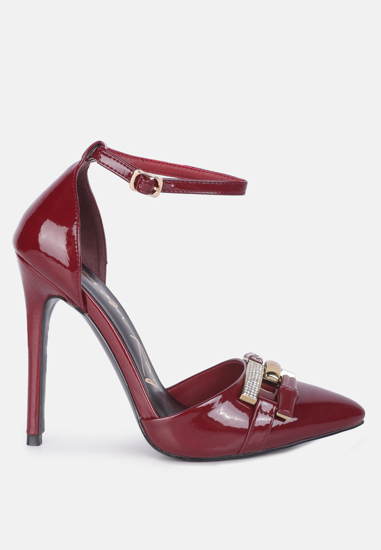 Diamante Embellished Buckle Mocktail Stiletto Heels