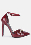 Diamante Embellished Buckle Mocktail Stiletto Heels