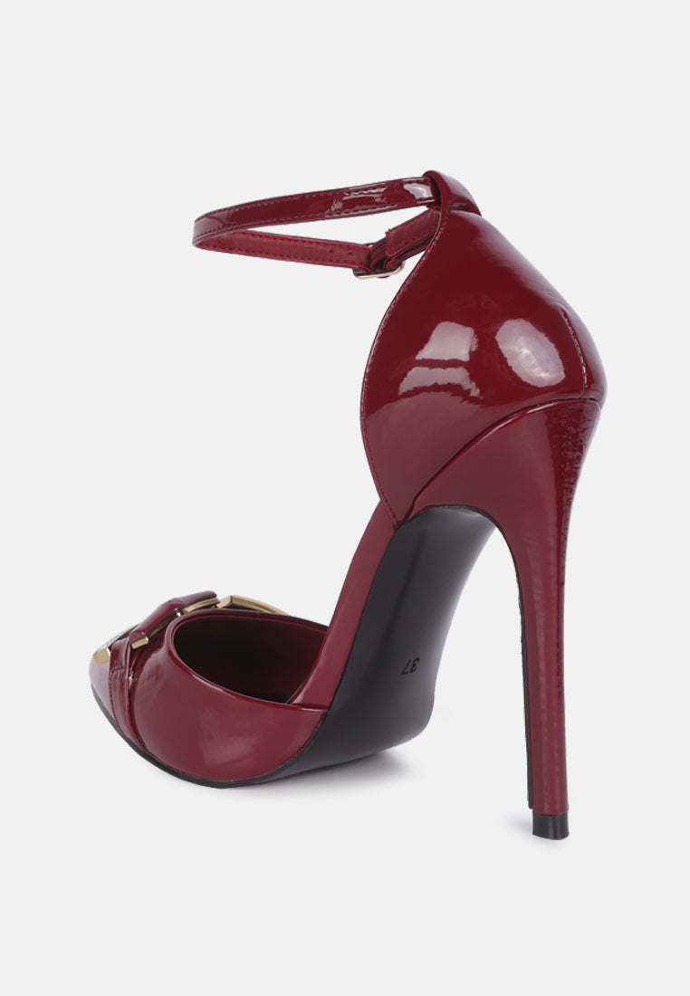 Diamante Embellished Buckle Mocktail Stiletto Heels