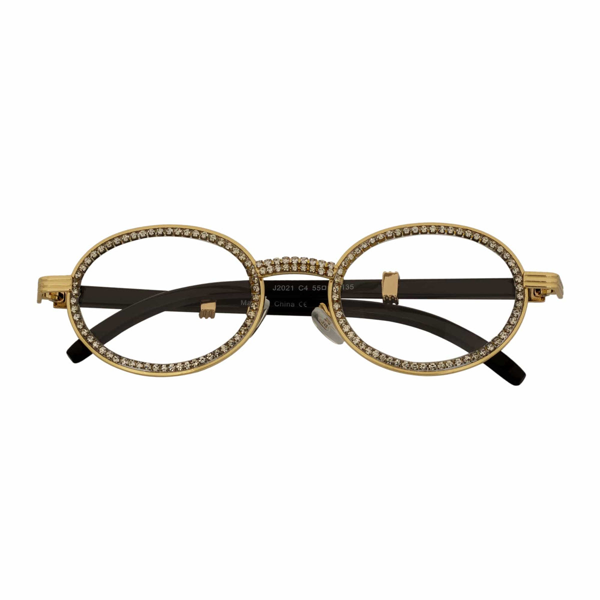 Gold Rhinestone Glasses W/ Clear Lens