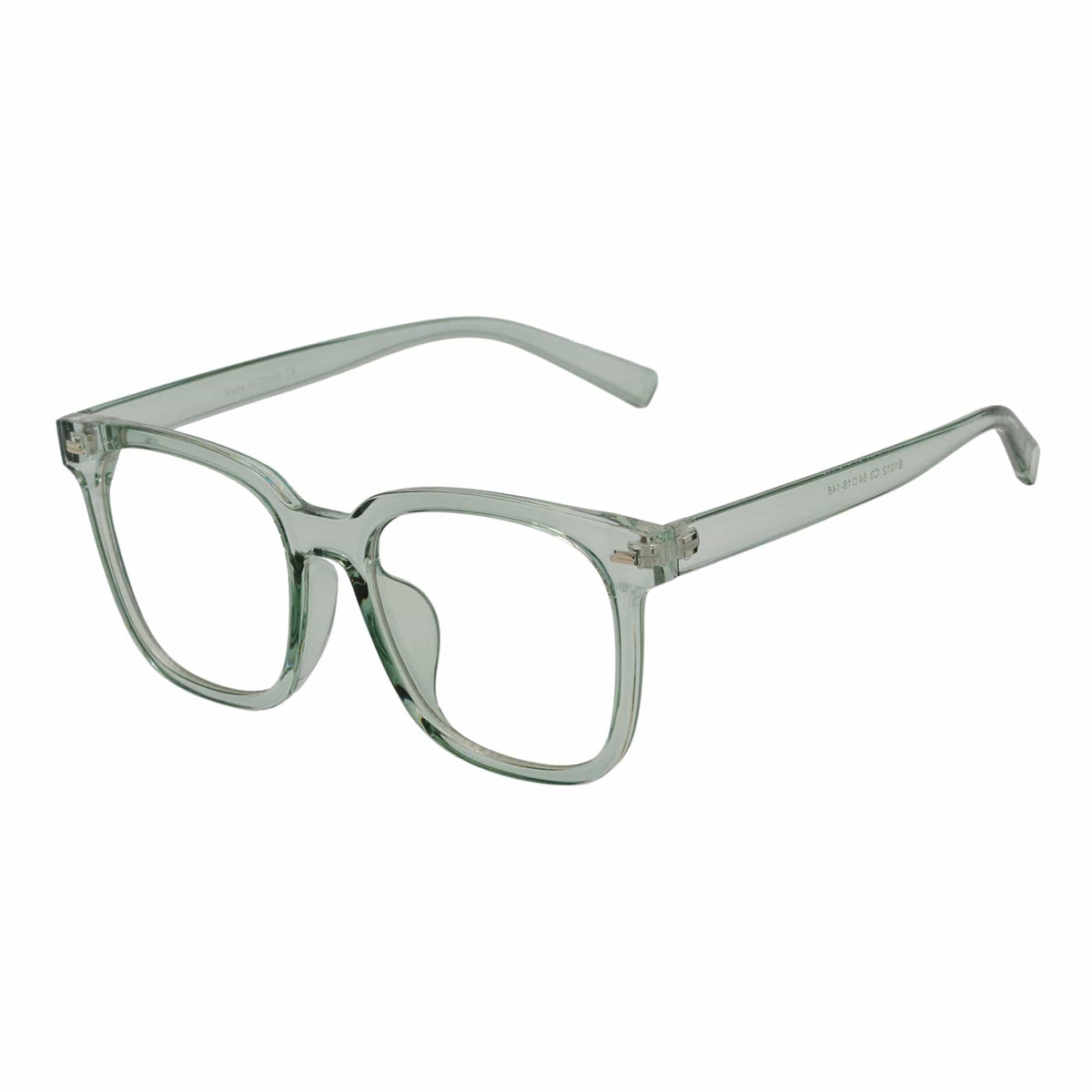 NEWPORT - Oversize Square Glasses Crystal Green Clear Lens