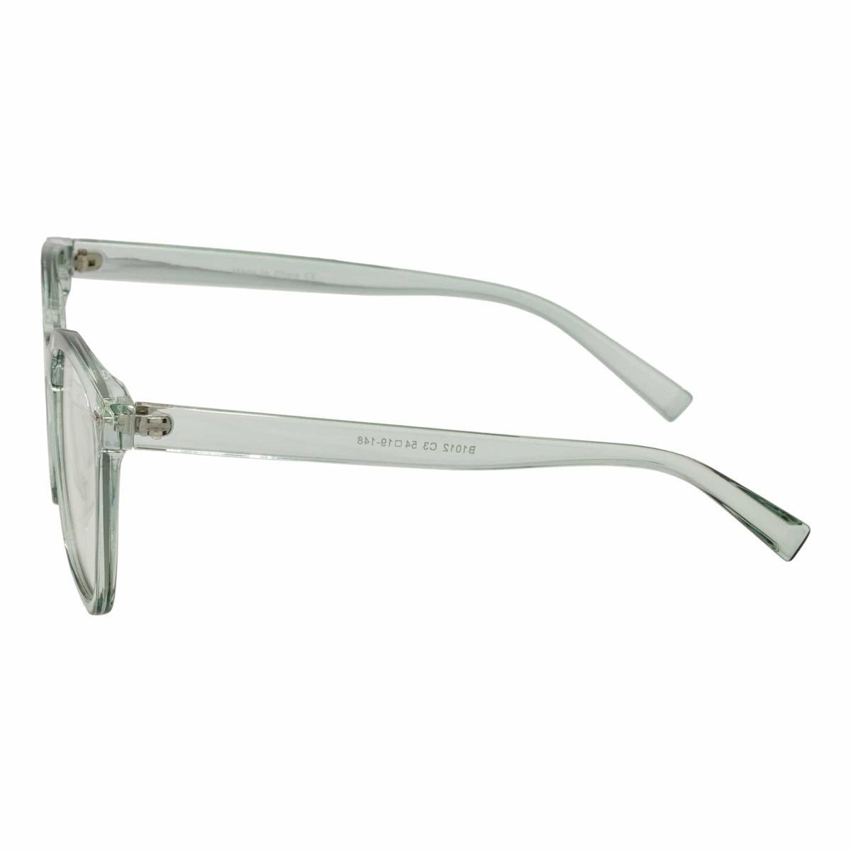 NEWPORT - Oversize Square Glasses Crystal Green Clear Lens