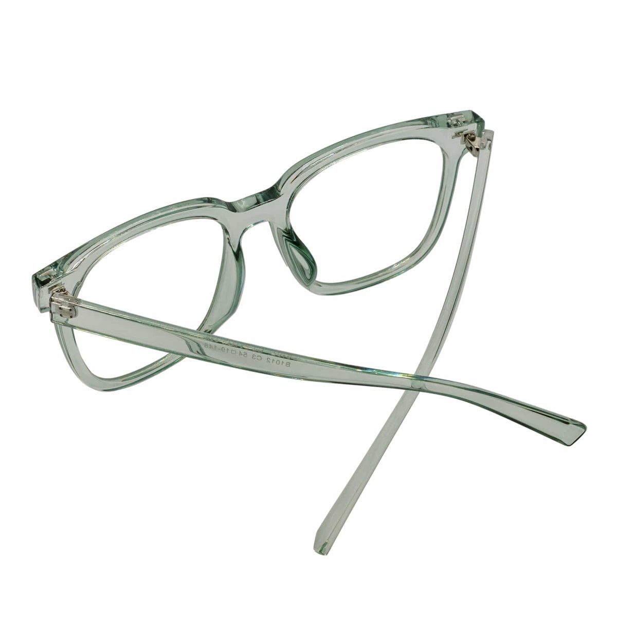 NEWPORT - Oversize Square Glasses Crystal Green Clear Lens
