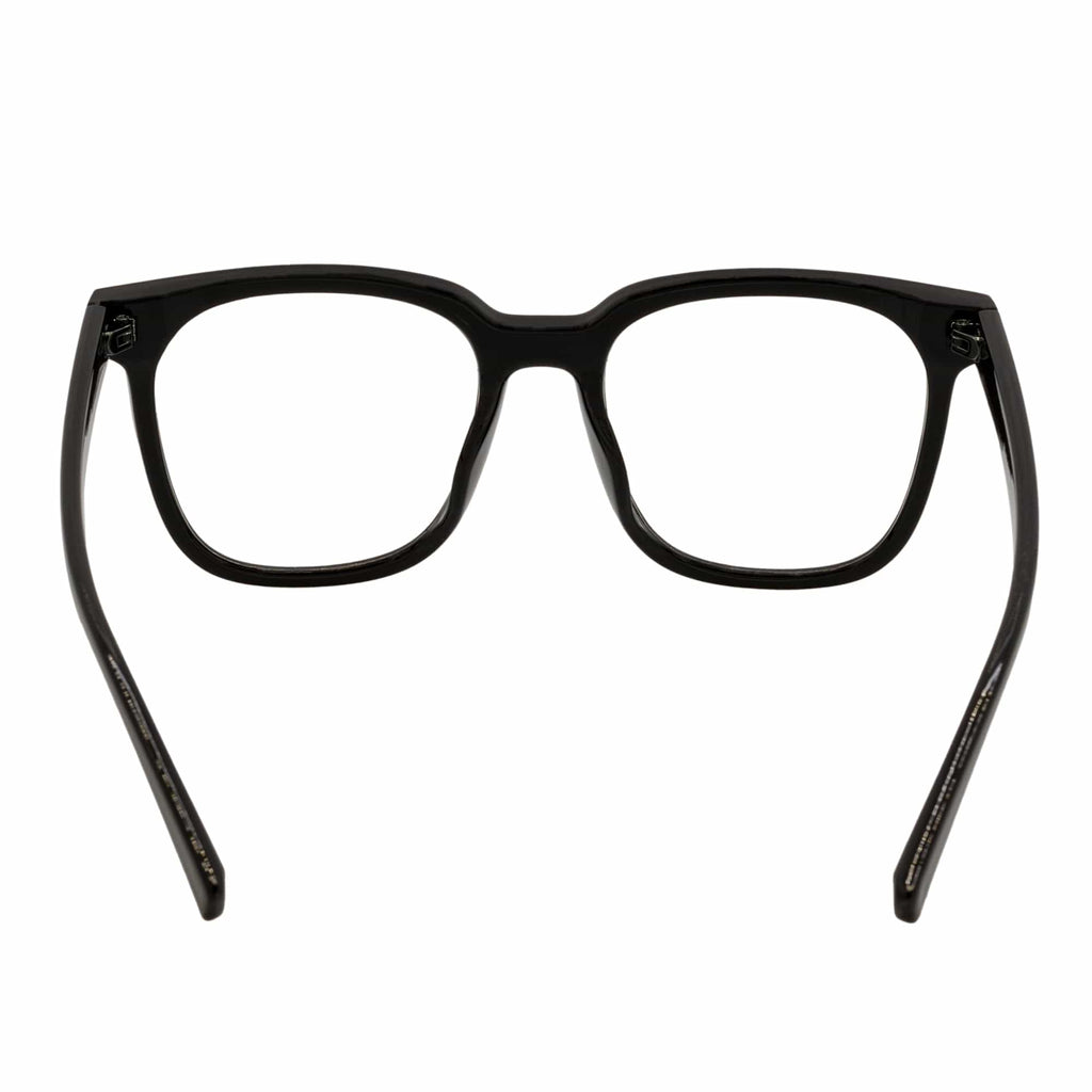 NEWPORT - Oversize Square Glasses Gloss Black Clear Lens