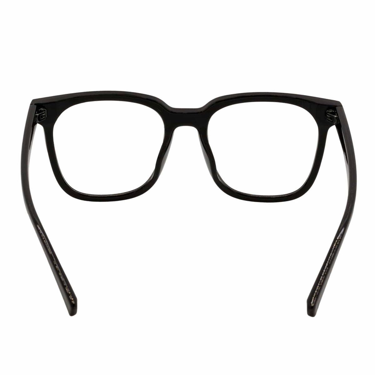 NEWPORT - Oversize Square Glasses Gloss Black Clear Lens