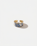 Adjustable Patterned Indigo Ring