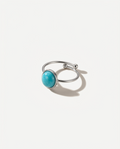Minimalist Coastal Sterling Silver Plated Turquoise Ring