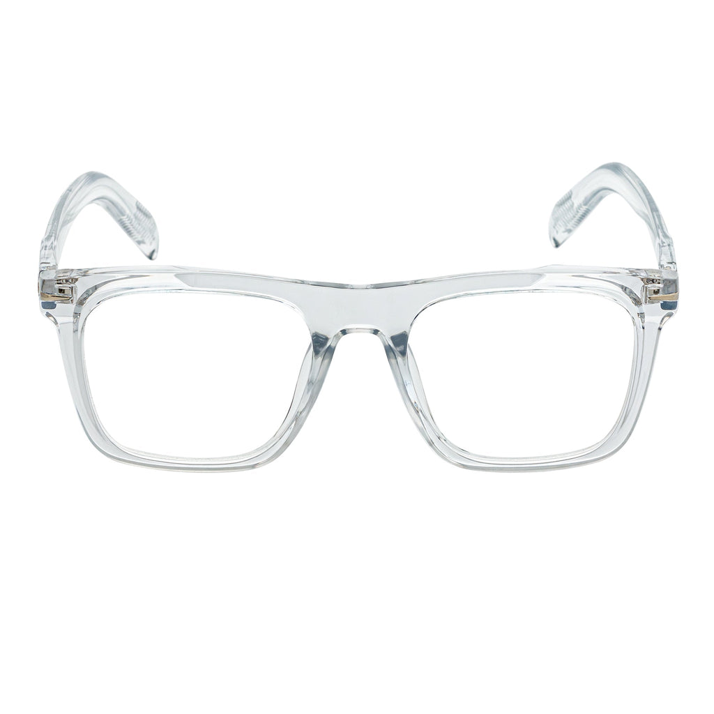 OXFORD - Square Horn Rimmed Crystal Frame Clear Lens Glasses