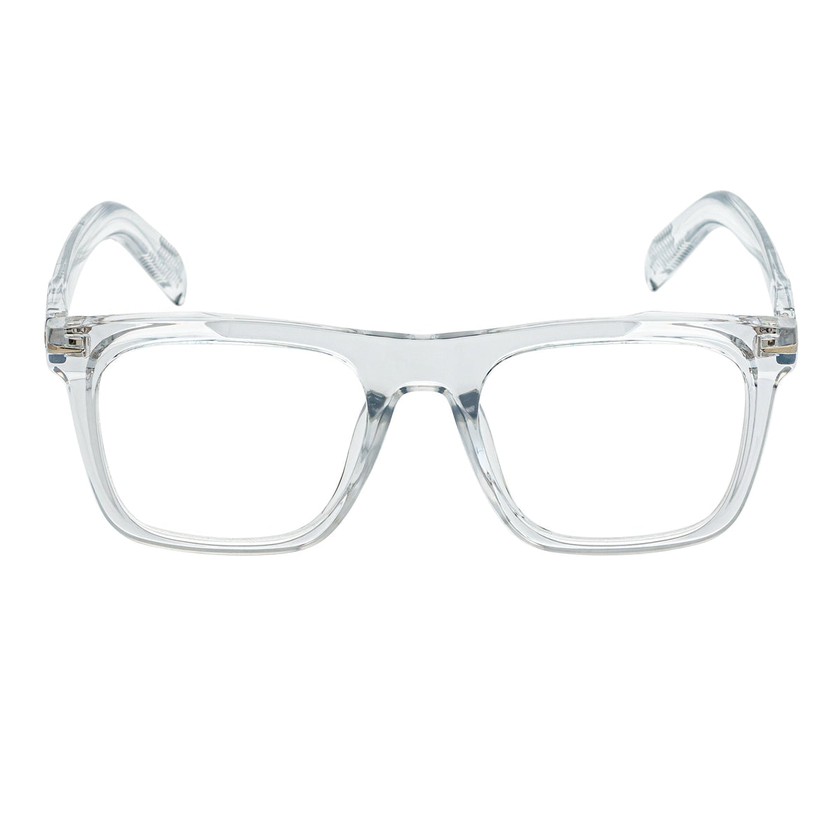 OXFORD - Square Horn Rimmed Crystal Frame Clear Lens Glasses
