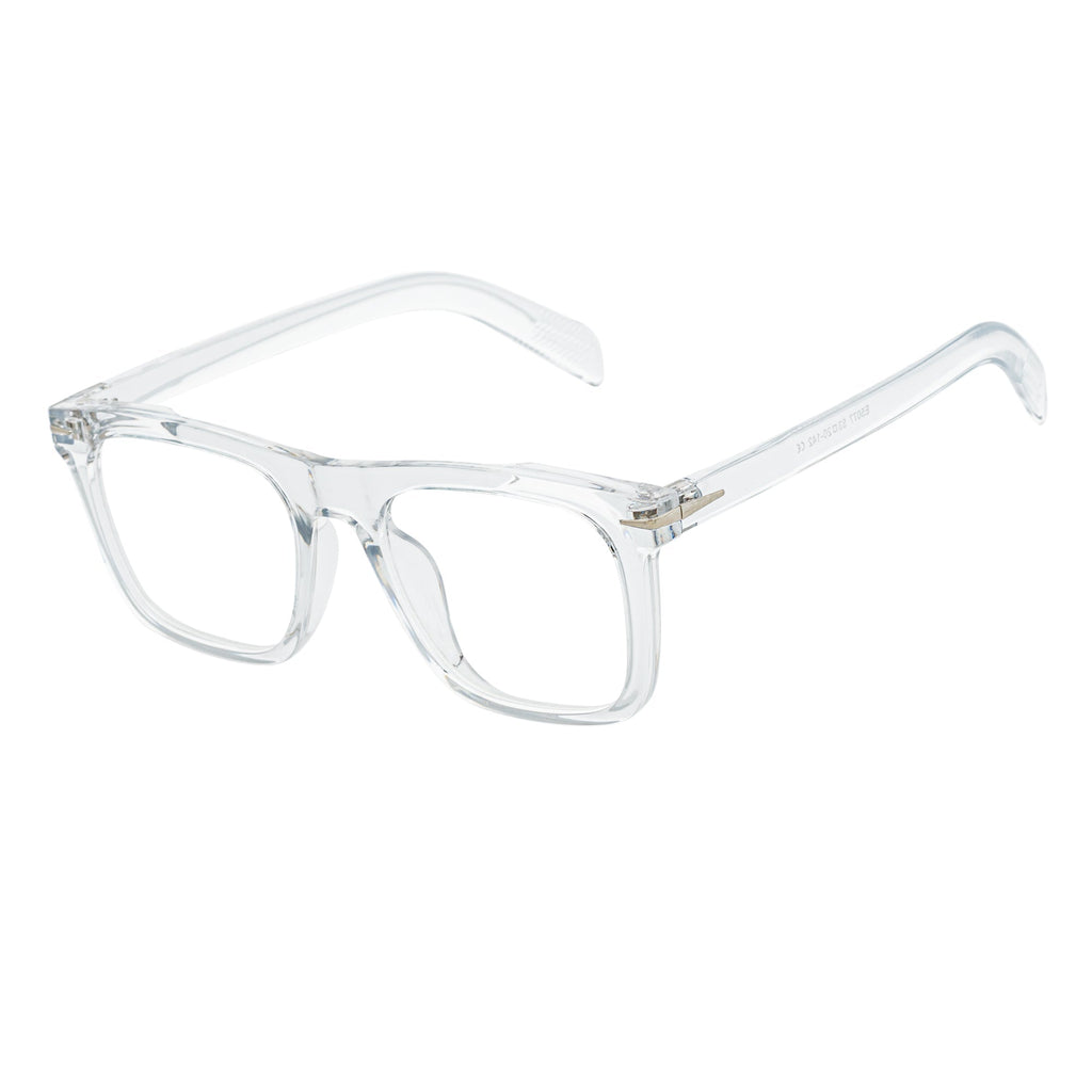 OXFORD - Square Horn Rimmed Crystal Frame Clear Lens Glasses
