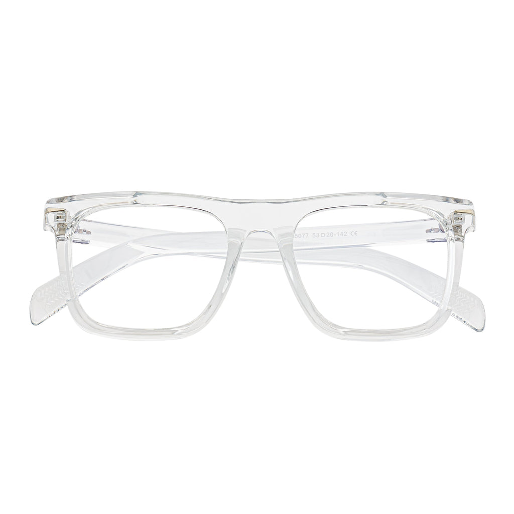 OXFORD - Square Horn Rimmed Crystal Frame Clear Lens Glasses