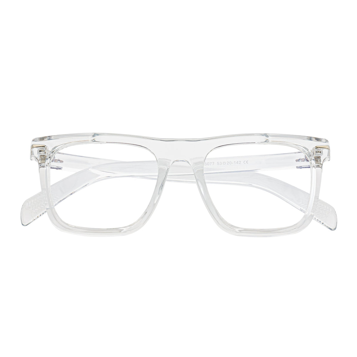 OXFORD - Square Horn Rimmed Crystal Frame Clear Lens Glasses
