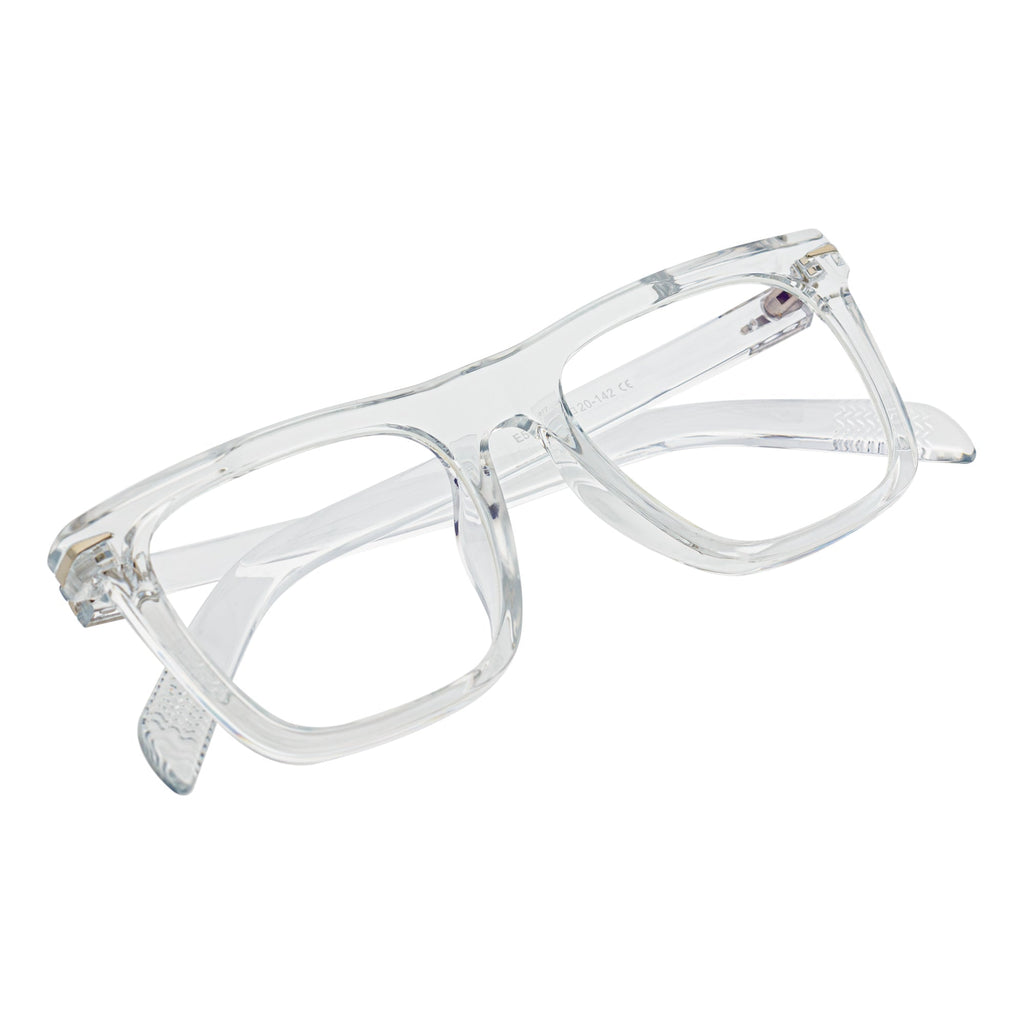 OXFORD - Square Horn Rimmed Crystal Frame Clear Lens Glasses