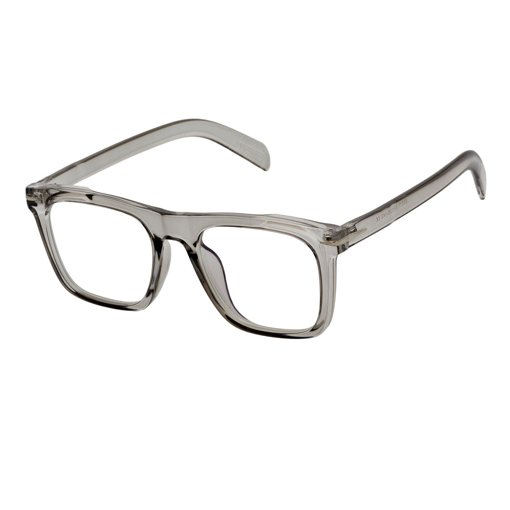 OXFORD - Square Horn Rimmed Crystal Gray Clear Lens Glasses