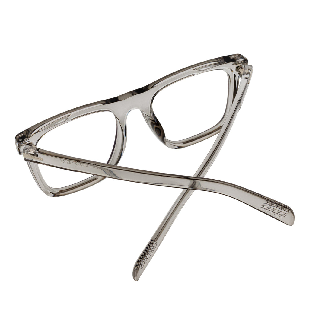 OXFORD - Square Horn Rimmed Crystal Gray Clear Lens Glasses