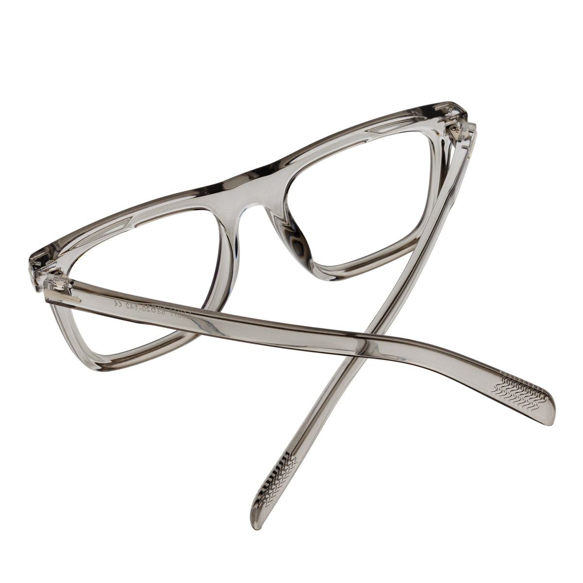OXFORD - Square Horn Rimmed Crystal Gray Clear Lens Glasses