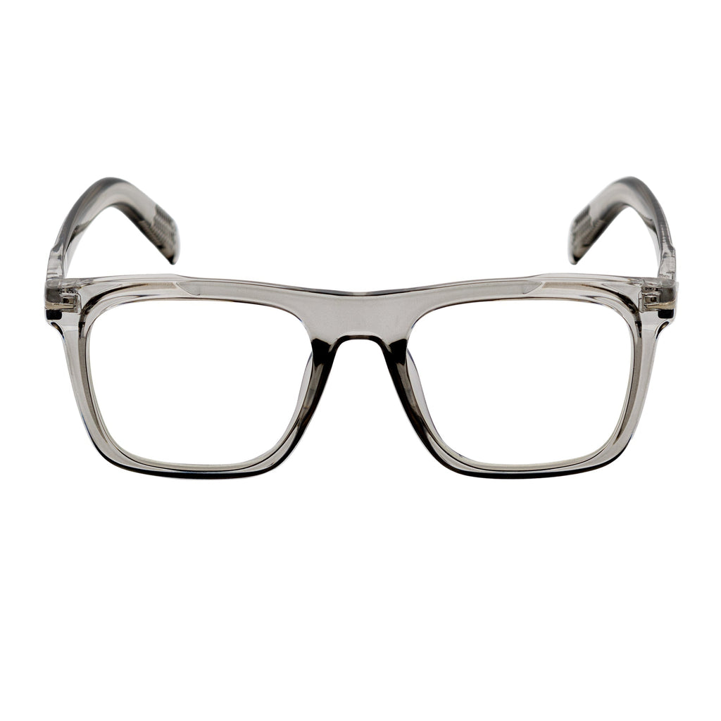 OXFORD - Square Horn Rimmed Crystal Gray Clear Lens Glasses