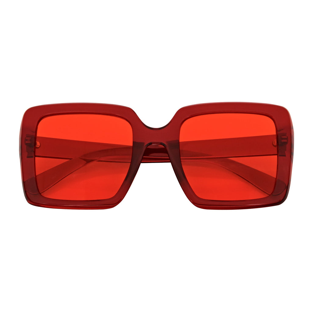 Red Oversized Square Sunglasses