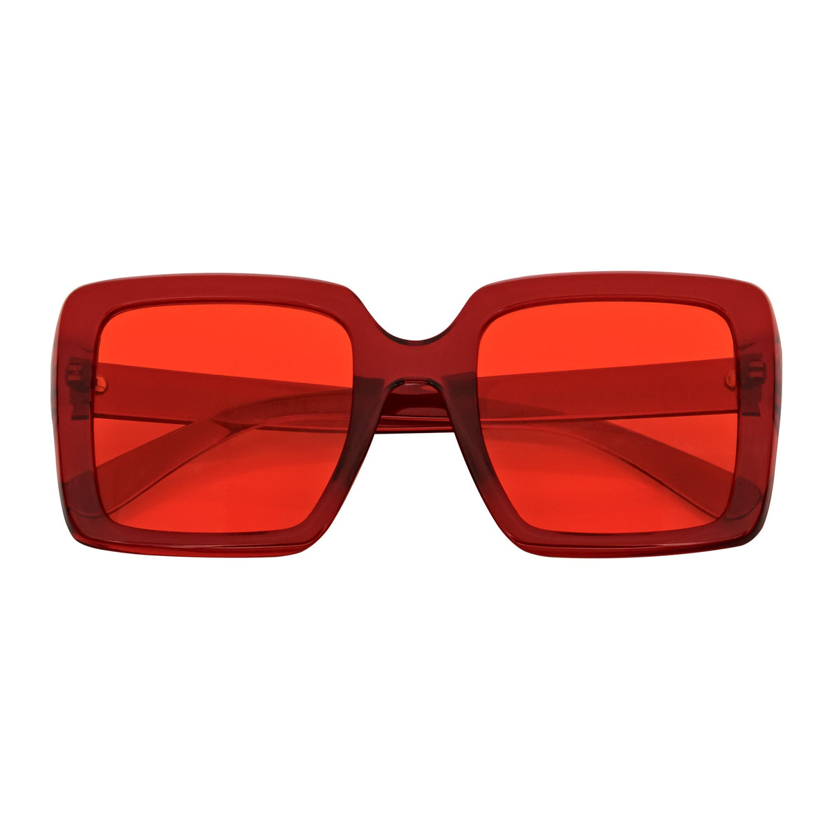 Red Oversized Square Sunglasses