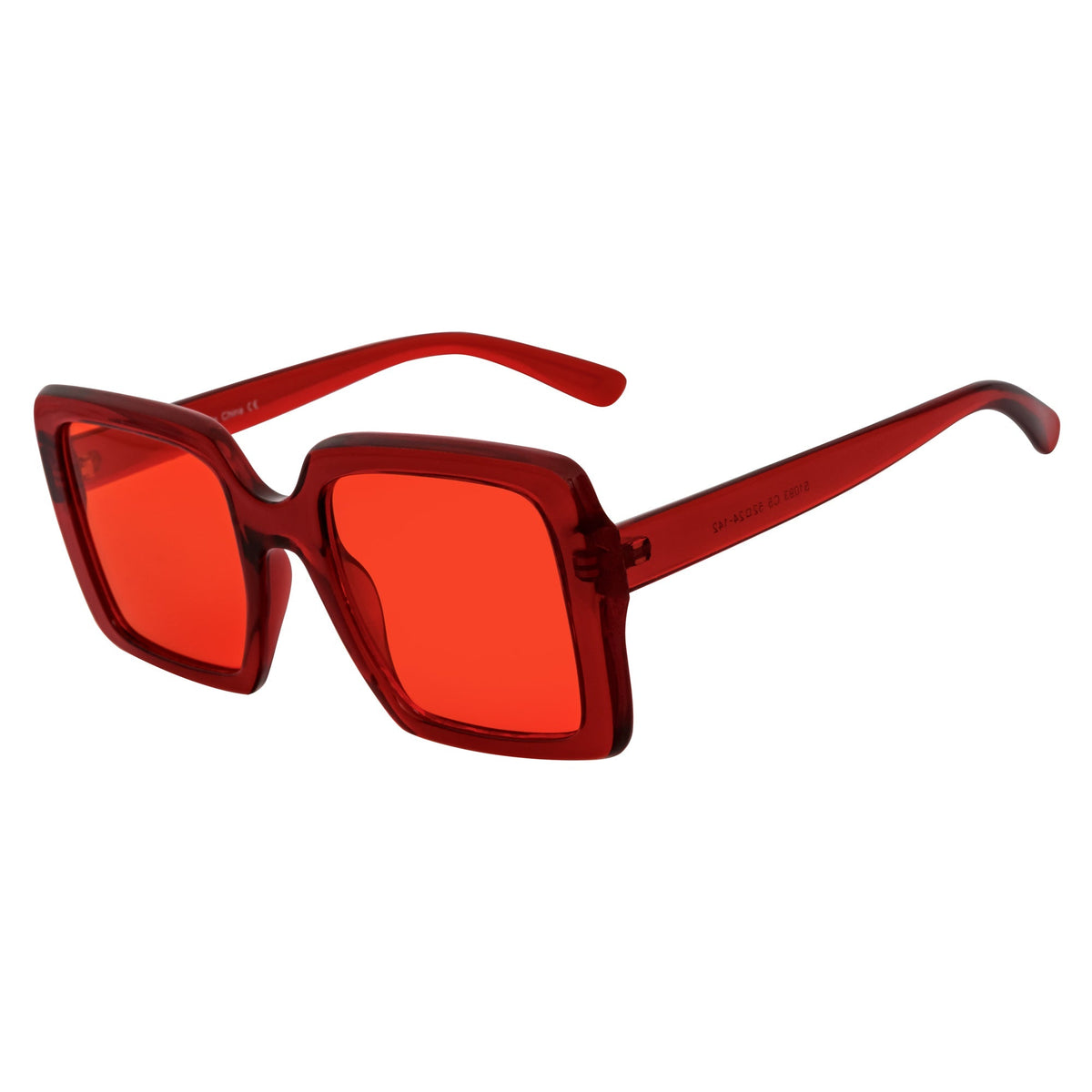 Red Oversized Square Sunglasses