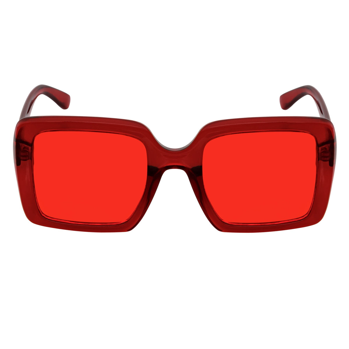 Red Oversized Square Sunglasses