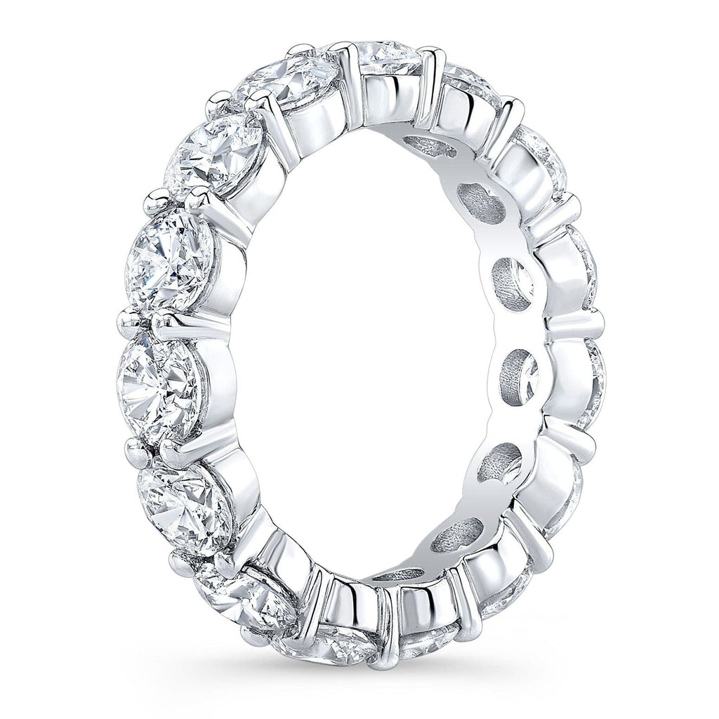 Classic 4.00 Ctw Round Cut Eternity Moissanite Band In 14k Gold Overlay